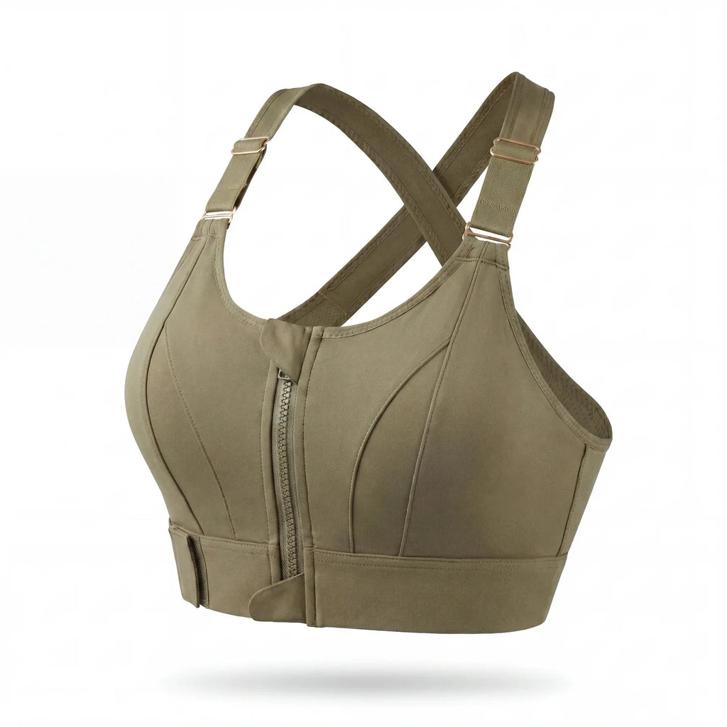 Soutien-Gorge Sportif Antichoc Zippé Confort Respirant Bande Renforcée
